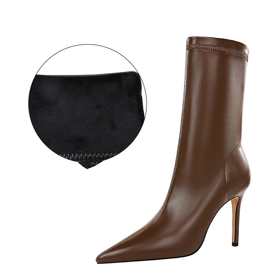 Seductive Stiletto Suede Nightclub Boots