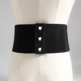 Retro Triple Buckle Elastic Waist Belt