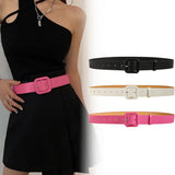 Square Buckle Wide Belt