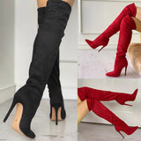 Velvet Vixen Horseshoe Heel Pointed Toe High Heel Boots