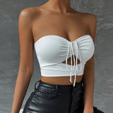 Isabel Sweetheart Drawstring Crop Top