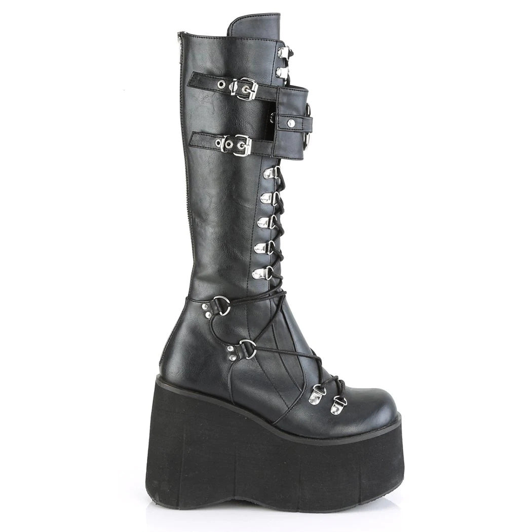 Gothic Glam Wedge Heel Halloween Plus Size Boots