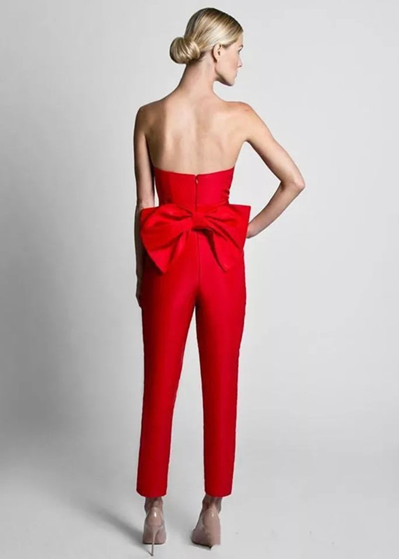 Ravishing Red Jumpsuit Evening Dress