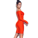 Allie Long Sleeved Criss Cross Bandage Midi Dress