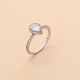 Daisy Teardrop Diamond Ring