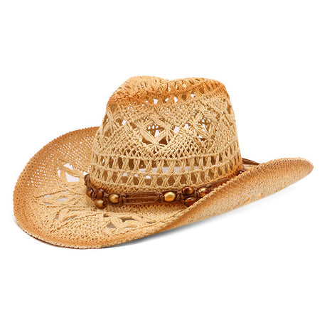 Breathable Straw Conical Crown Cowboy Hat