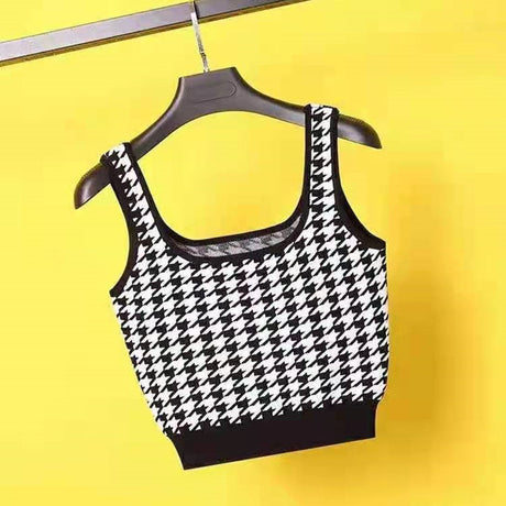 Ashton Houndstooth Crop Cami