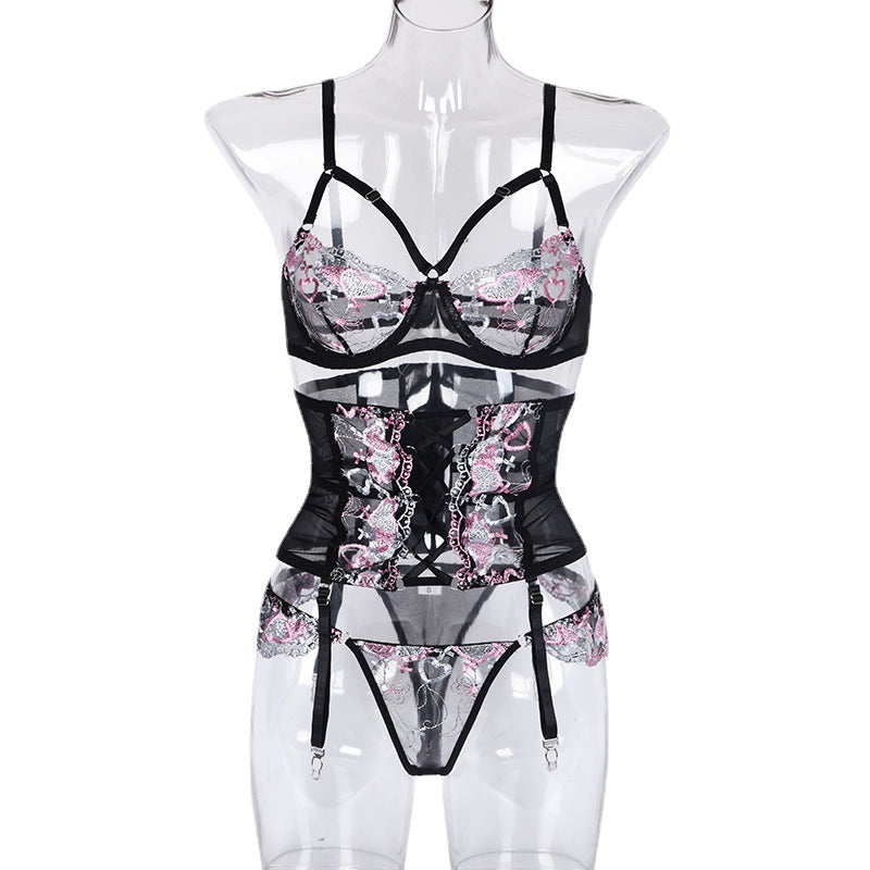 Sultry Sheer Strappy Bodysuit Lingerie