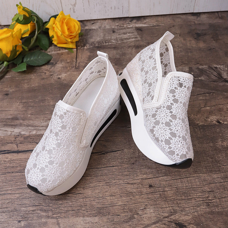 Lace Mesh Flatform Shoes