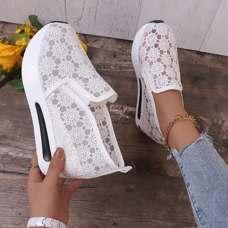 Lace Mesh Flatform Shoes