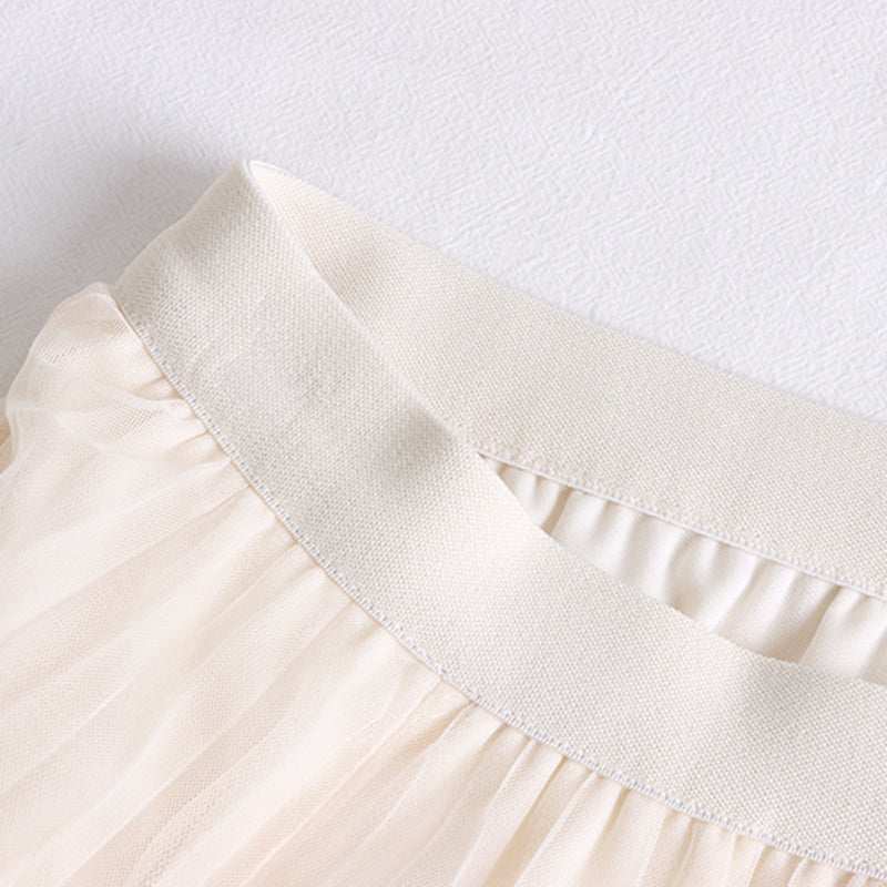 Pleated Gauze A-line Skirt