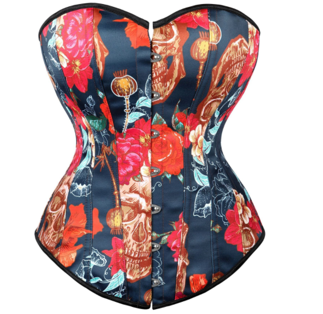 Skull Floral Corset Top