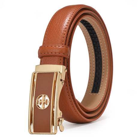 Leather Automatic Buckle Waist Belt