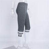 Gray & White Dual Stripe Leggings