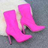 Stretch Suede Chelsea Heels