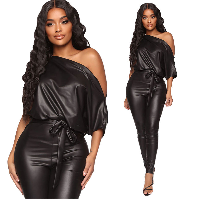 Leather Flange Jumpsuit