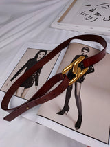 Glossy Noir Needle Buckle Belt