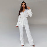 Silk Cardigan Strap Pajama Set