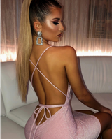 Leah Sexy Criss Cross Mini Dress