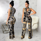 Printed Sleeveless Floral Jumpsuit