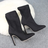 Stretch Suede Chelsea Heels