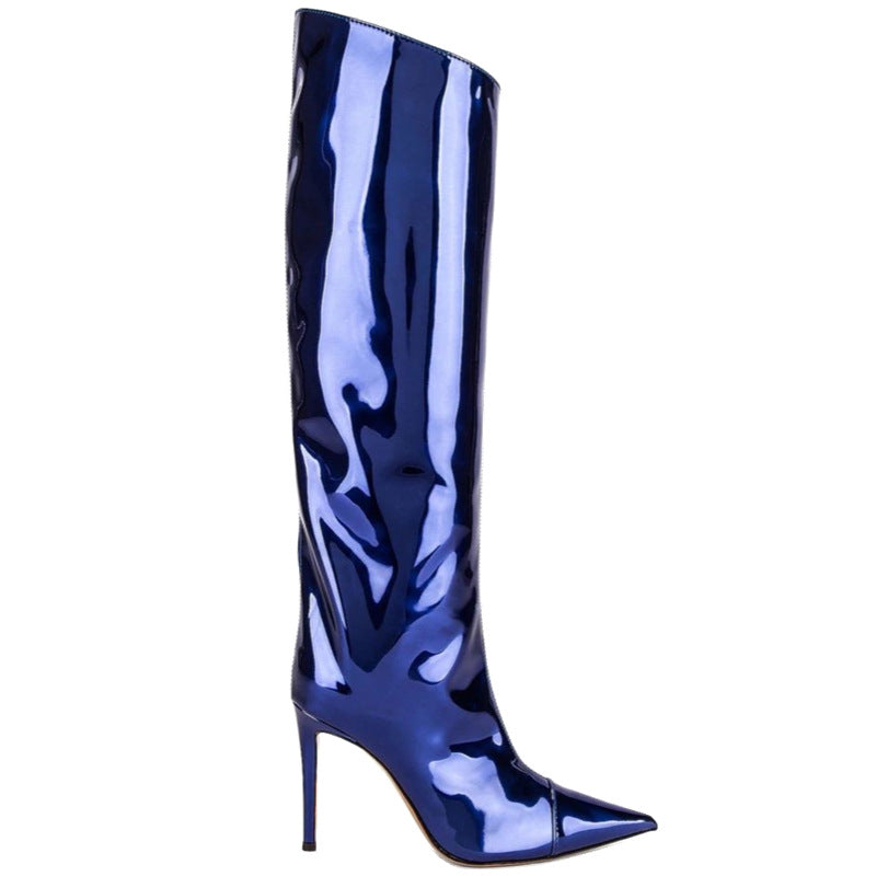 Seductive Siren Patent Leather Knee Boots