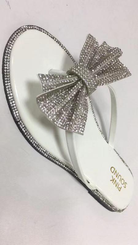 Pretty Bow Diamond Flip Flops