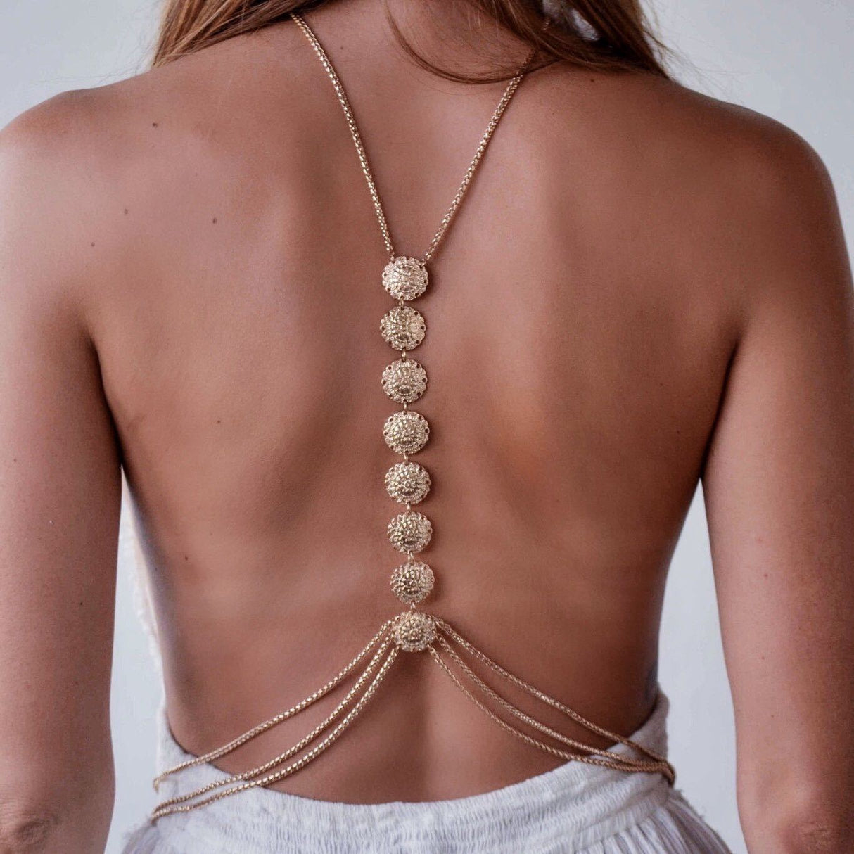 Floral Carved Geometric Body Chain Jewelry