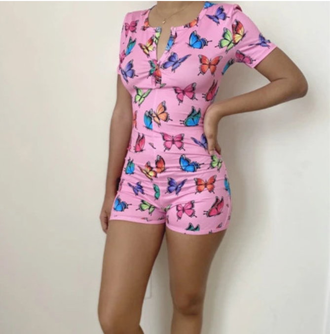 Ava Button-Up Short Sleeve Jumpsuit Romper