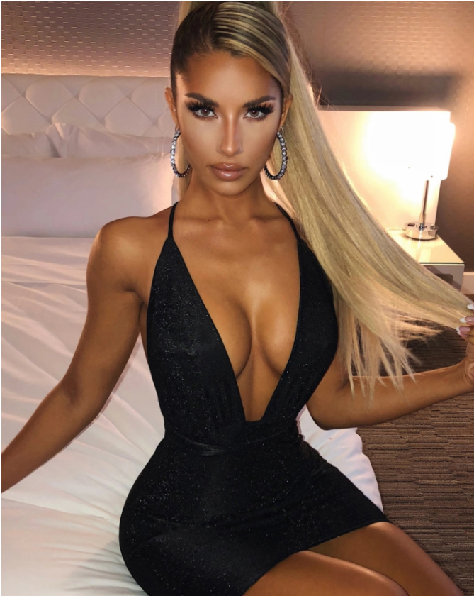 Leah Sexy Criss Cross Mini Dress