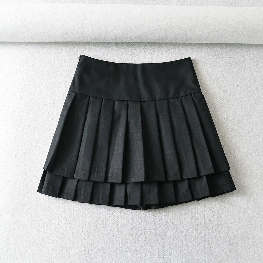 Double Pleated Cotton Skirt