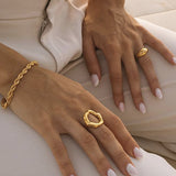 Simple French Gold Ring Set