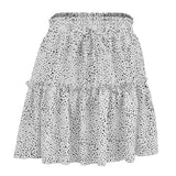 Polka Dot Pleated Chiffon Skirt