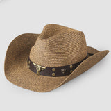 Sunflower Label Paper Straw Folding Cowboy Hat