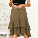 Wavy Pleated Irregular Skirt