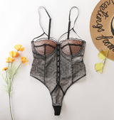 Lace Pleated Cut-Out Bodysuit Lingerie