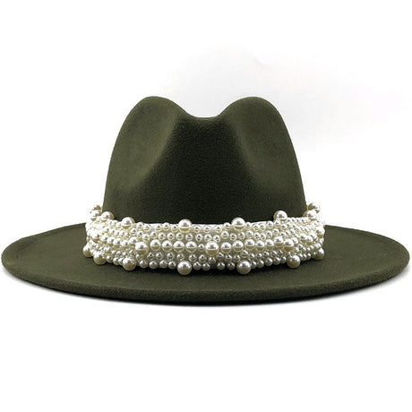 Pearl Studded Felt Hat