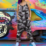 Camouflage Suspenders Jumpsuit