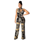 Printed Sleeveless Floral Jumpsuit