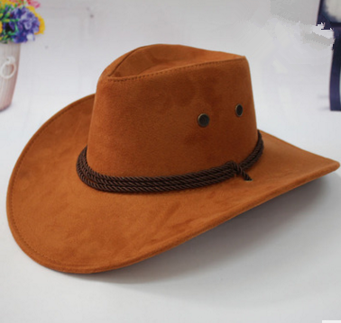 Faux Leather Velvet Western Adventure Cowboy Hat