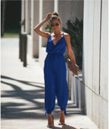 Backless Pocket V-Neck Jumpsuit