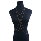 Golden Geometric Beaded Chain Body Jewelry