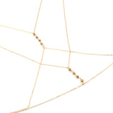 Golden Geometric Beaded Chain Body Jewelry