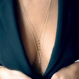 Golden Geometric Beaded Chain Body Jewelry