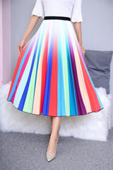 Pleated Summer Midi Skirt