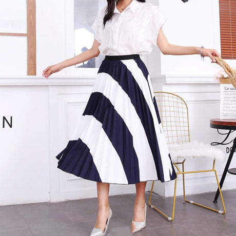 Pleated Summer Midi Skirt