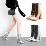 Sultry Silver Stiletto Shine Boots