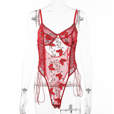 Autumn Lace Embroidery Shaping Bodysuit Lingerie