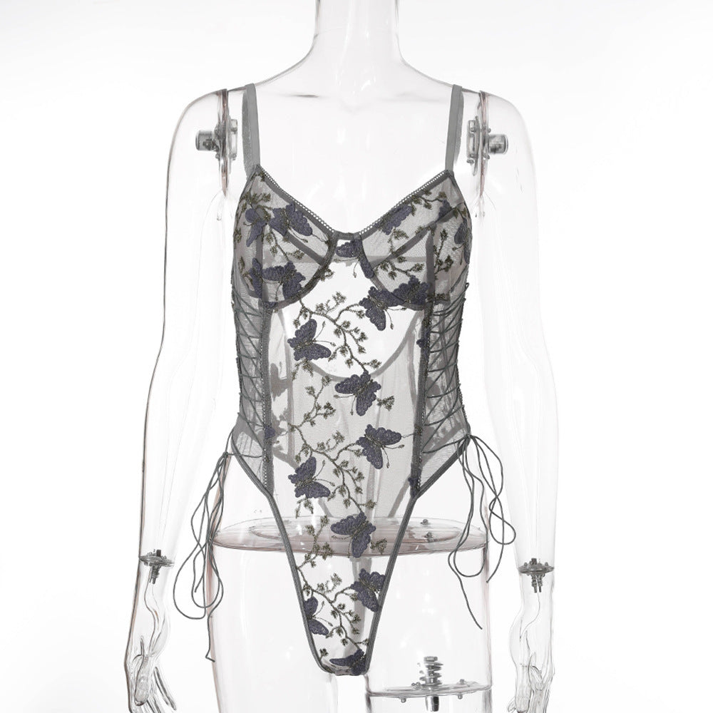 Autumn Lace Embroidery Shaping Bodysuit Lingerie