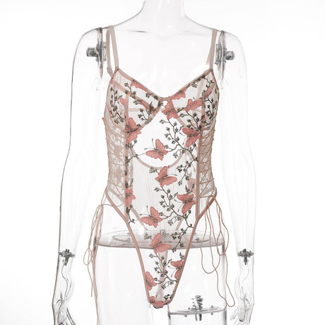 Autumn Lace Embroidery Shaping Bodysuit Lingerie